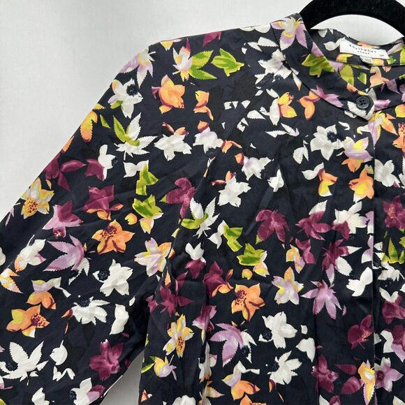 Equipment 100% Silk Button Front Shirt Women XS Floral‎ Cottage Boho Preppy City - Picture 8 of 10